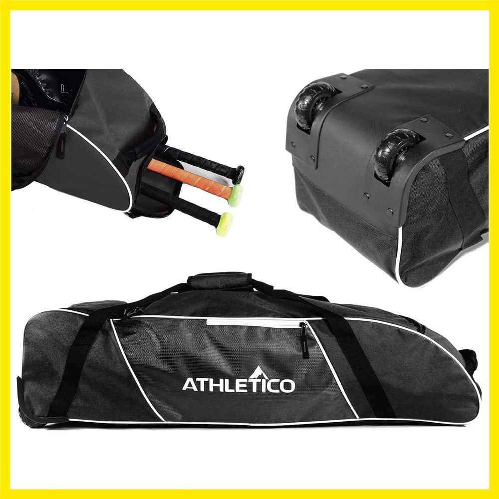 Rolling Baseball Bag Black