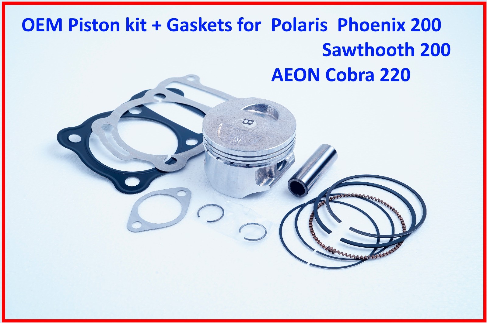 OEM piston kit 65mm for Polaris Phoenix 200 Sawtooth 200 2005-2025 TX