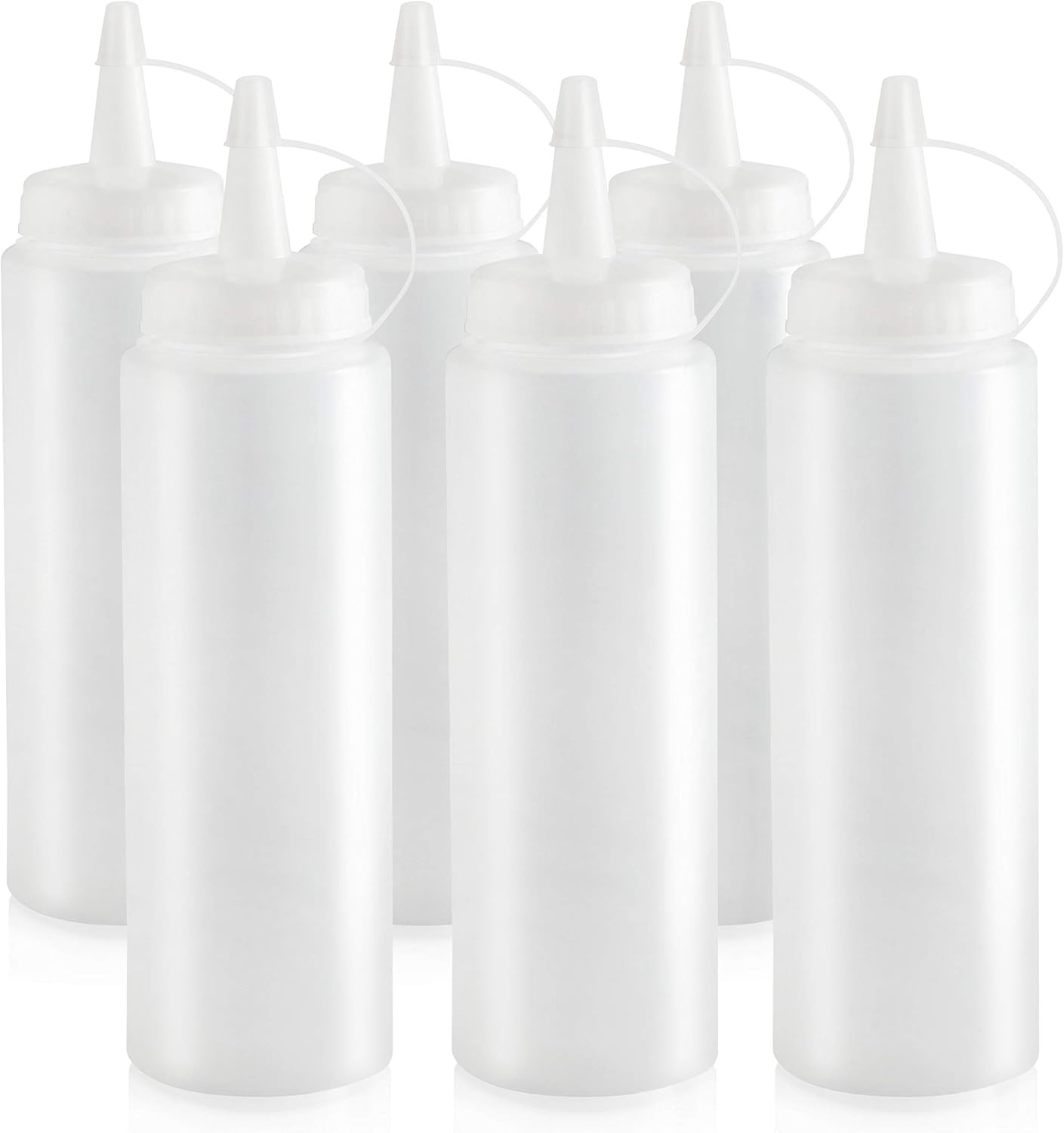 26115 Squeeze Bottles, Plastic, 8 Oz, Clear, Pack of 6