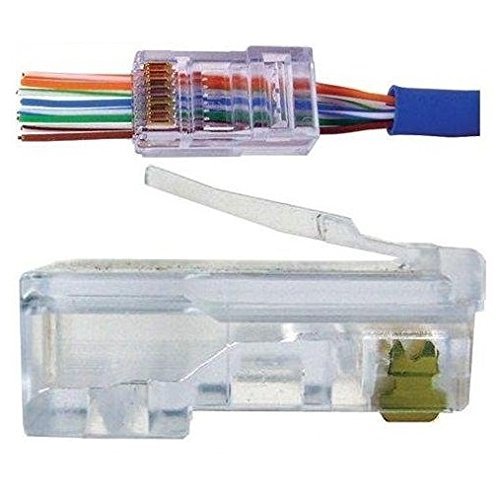Pass-Through Crimper 50 PCS Connector plug Boots Network Cable Tool Kits Tester