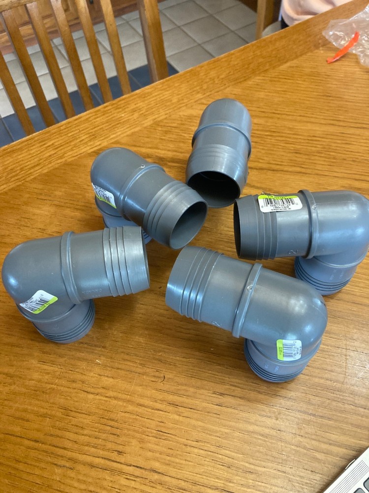 5 Pack Geneva 350720 2" Insert Elbow Pipe Fitting