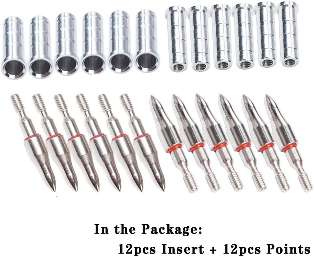 Archery 100 Grain Field 19/64" Arrow Points Tips Target and Sharp, Sharp