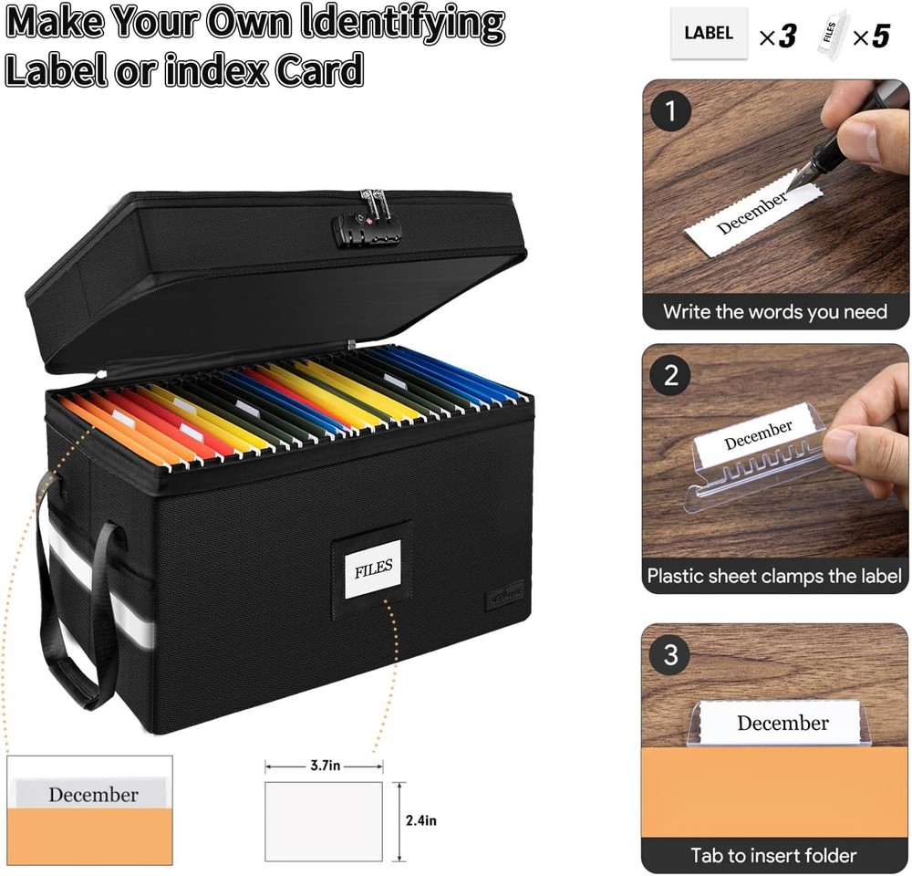 ETRONIK Large Fireproof Document Box Lock 2-Layer File Organizer #R013