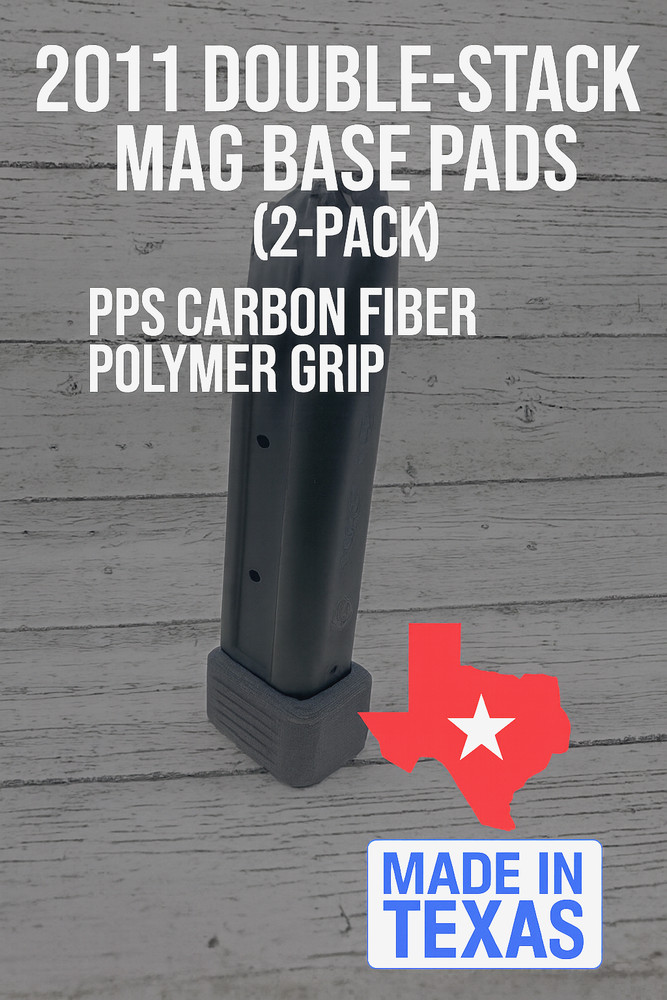 2011 Double‑Stack Mag Base Pads (2‑Pack) – PPS Carbon Fiber Polymer Grip