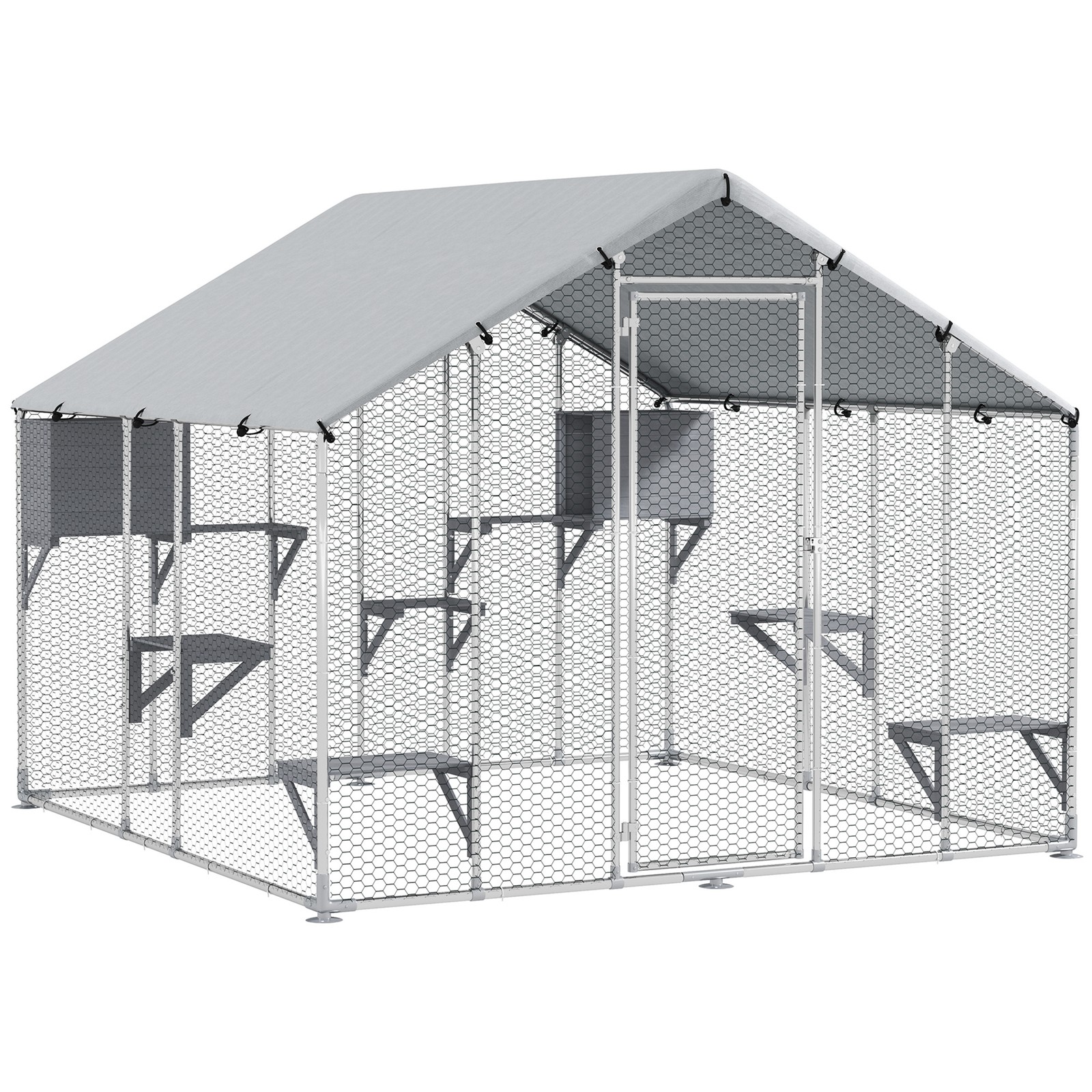 94.5" Extra Large Catio, Outdoor Cat Enclosure with Waterproof Cover