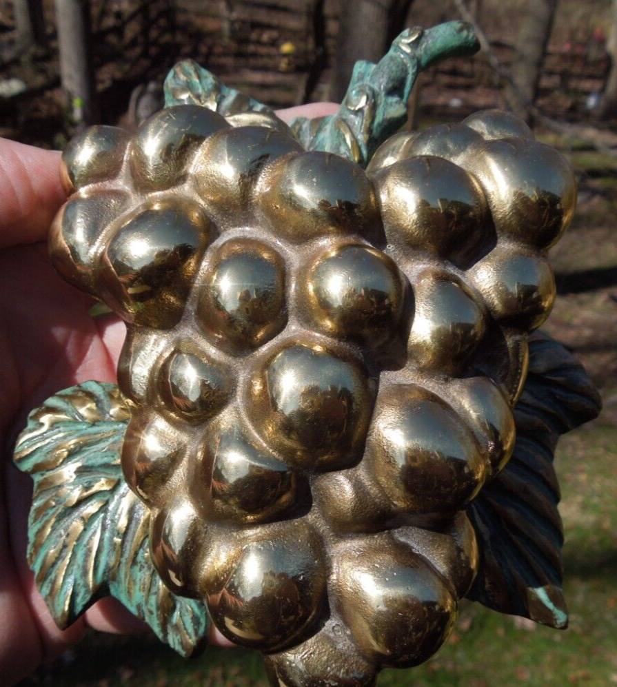 Michael Healy Designs 1998 Grapes on the Vine Solid Brass Door Knocker, Signed