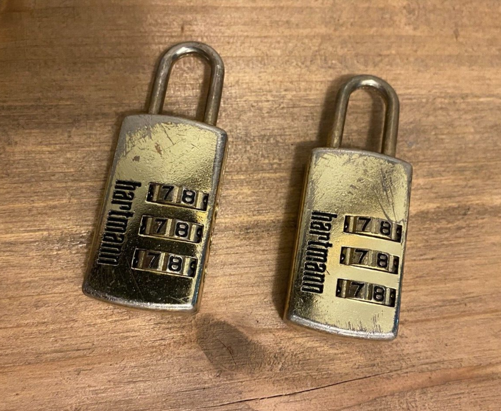 2x Hartmann Combination Luggage Locks – Brass-Colored