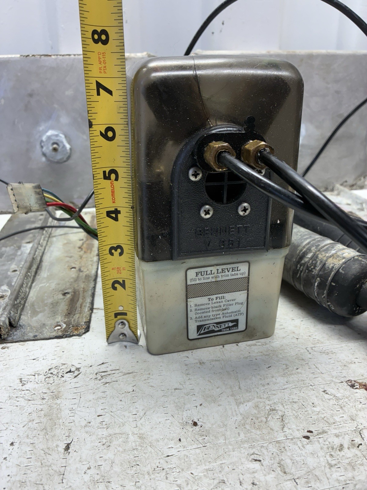 Bennett V351 12 Volt Hydraulic Trim Tab Pump, Accuators, Lines, Tabs, & Switch