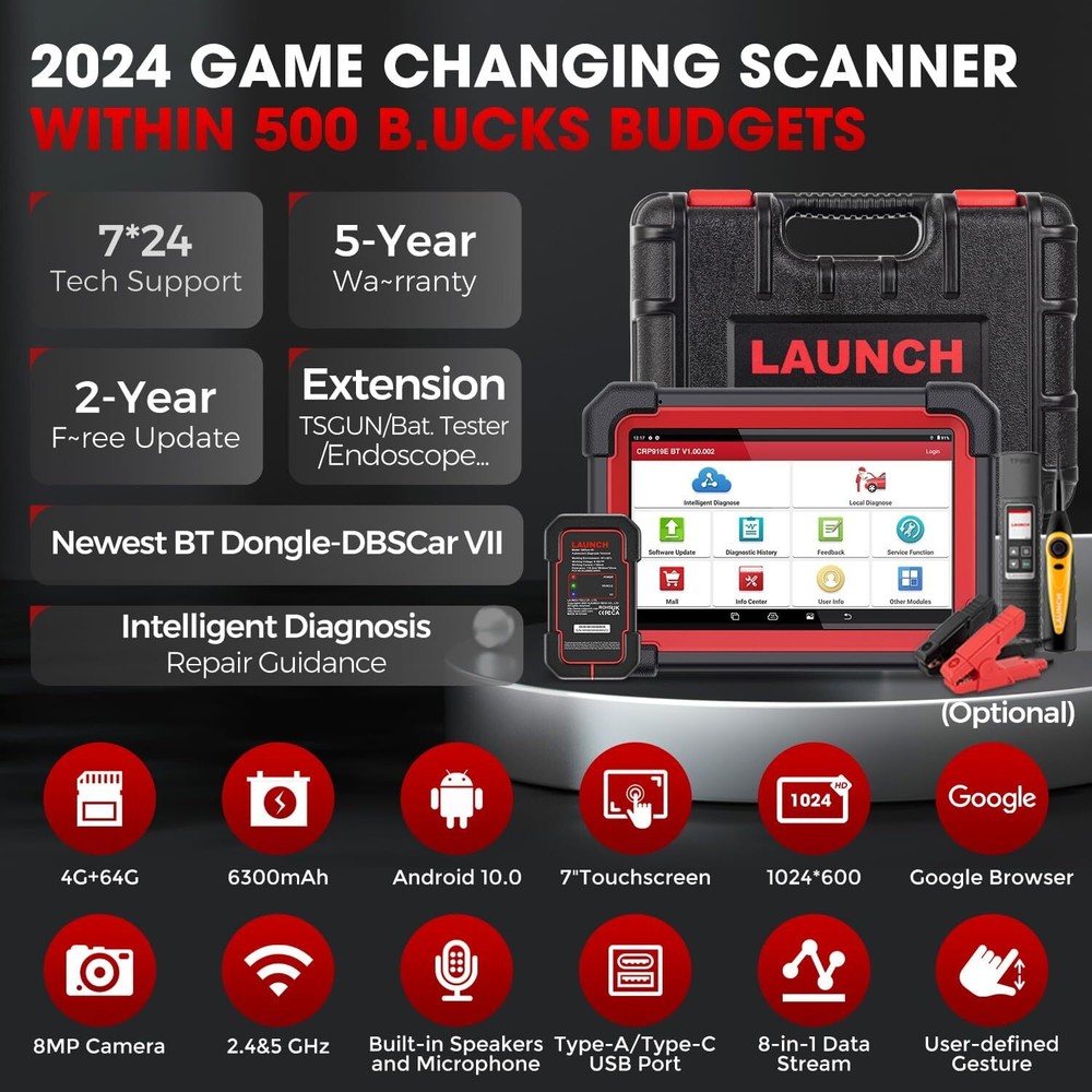 2025 LAUNCH CRP919EBT Elite Car Bidirectional Diagnostic Scanner Tool ECU Coding