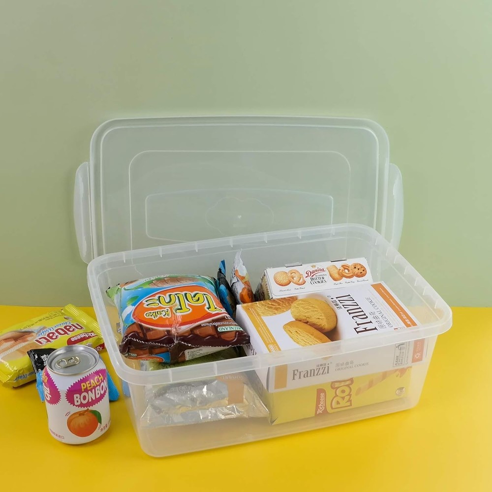 14 Quart Clear Storage Bin Plastic Latching Box/Container W/ Lid Shoe Boxes Set