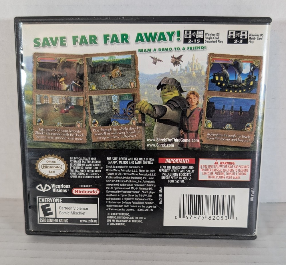 Nintendo DS Shrek The Third Case & Manual Only