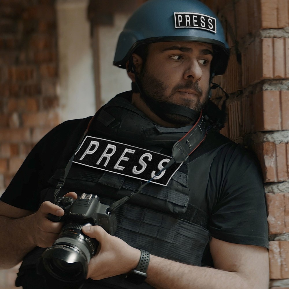 3-Piece Embroidered PRESS Patch for Vests, Jackets, Large & Small, Black & White