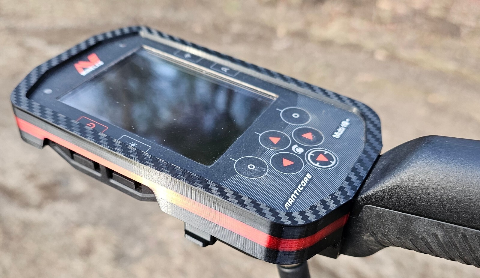 Minelab Manticore Two Tone Black/Red Flex-Rubber Protective Control Unit Cover. 