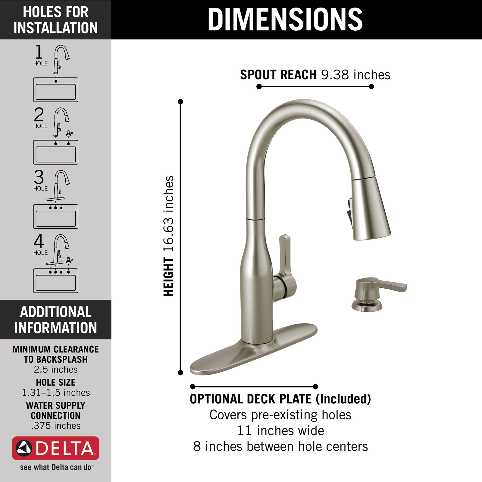 Delta Marca Pull-Down Kitchen Faucet Spotshield Stainless-Certified Refurbished