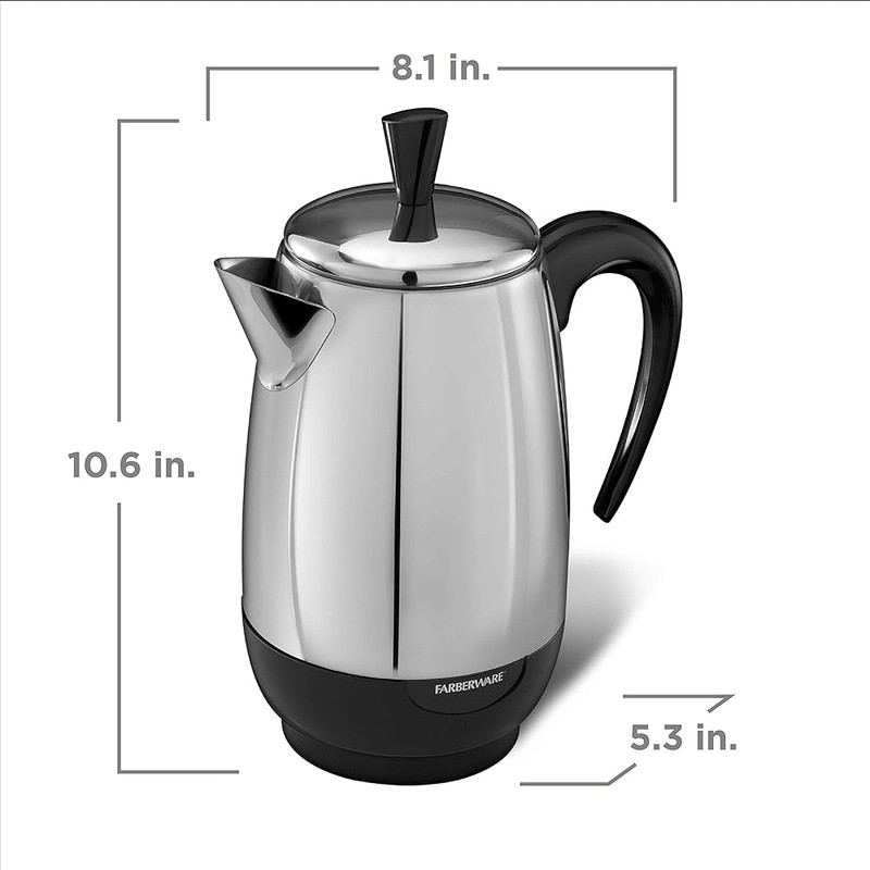 Stainless Steel Percolator 8 Cup Automatic Keep Warm Fast Brewing Coffee Maker