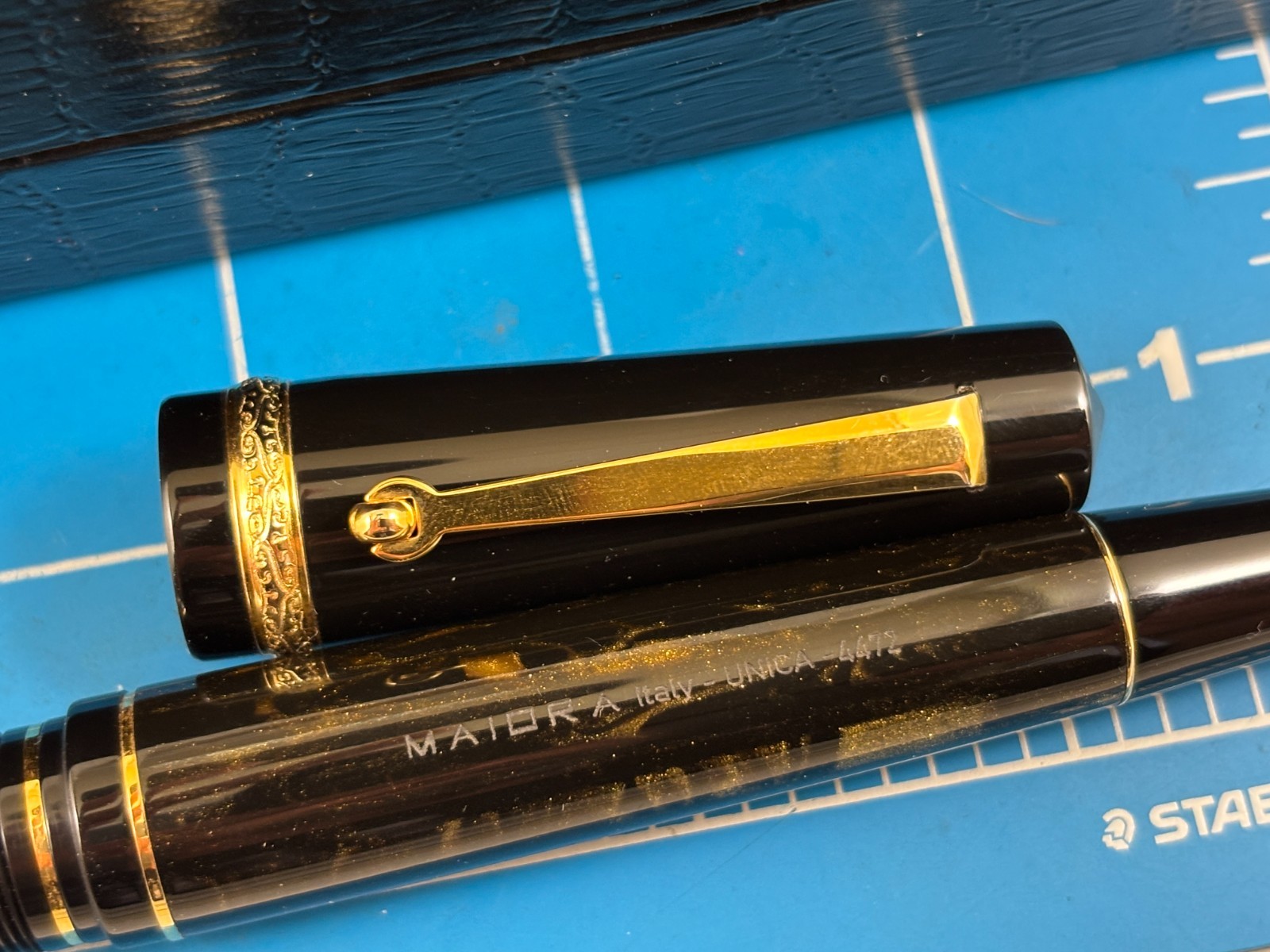 Judd's NEW Maiora Aventus Unica Black & Orange Fountain Pen w/Medium Nib