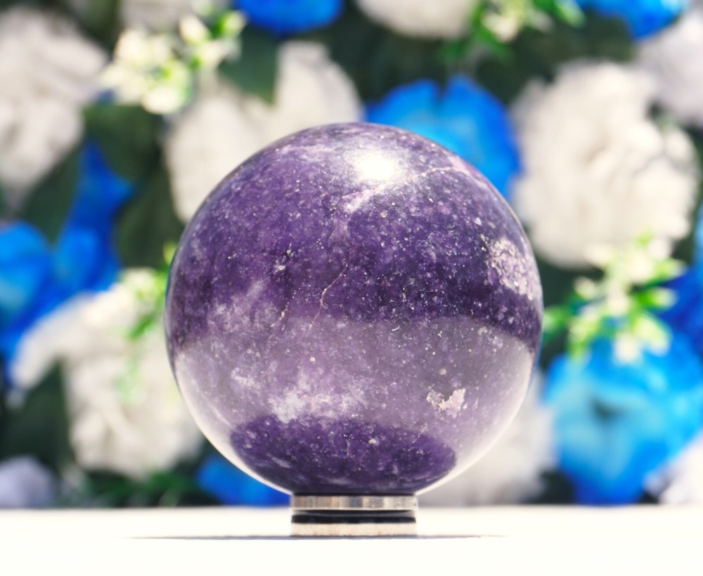 Natural 55MM Lepidolite Stone Metaphysical Sphere Ball