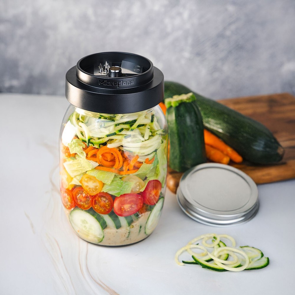 Microplane Jar Lid Spiralizer - Turn Veggies into Nutritious Spirals with Ease