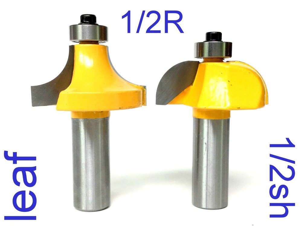 2 pc 1/2" SH 1/2" Radius Drop Leaf Table Router Bit Set S