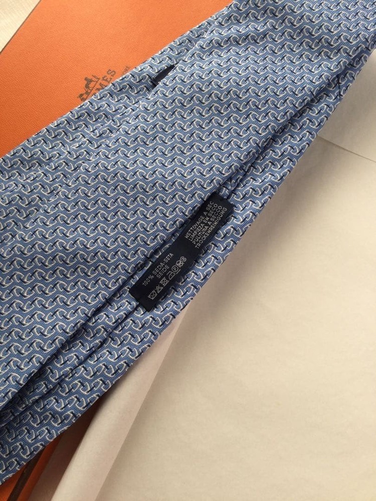HERMES Tie Light Blue
