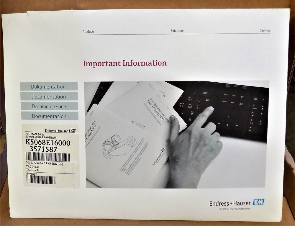 EH ENDRESS+HAUSER Parameter Setting Flow Calibration With Adjustment Document CD