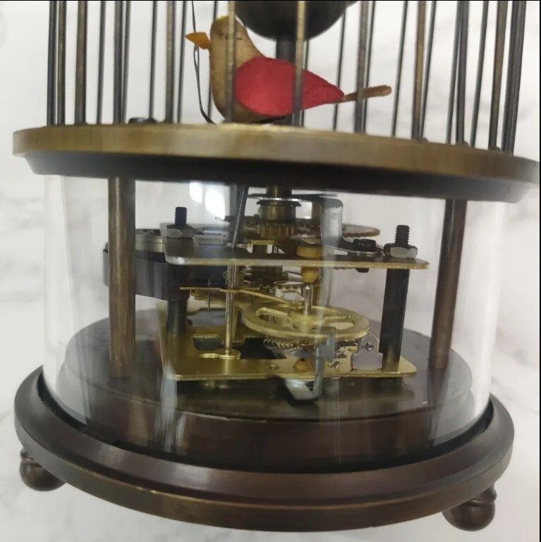 Rare brass birdcage Mechanical Table Clock