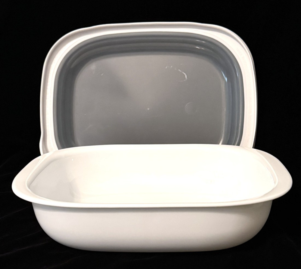 Vintage Corning Simply Lite 11" 2-Quart Rectangular Baking Dish White Glass
