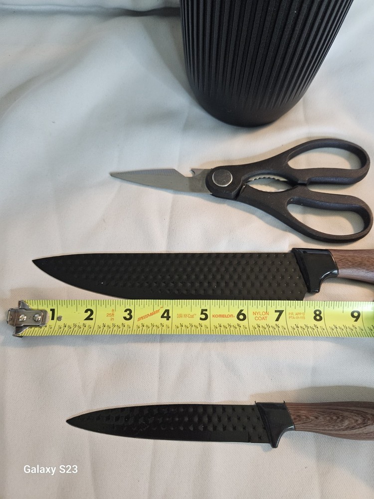5pc Knife Set With Storage Black