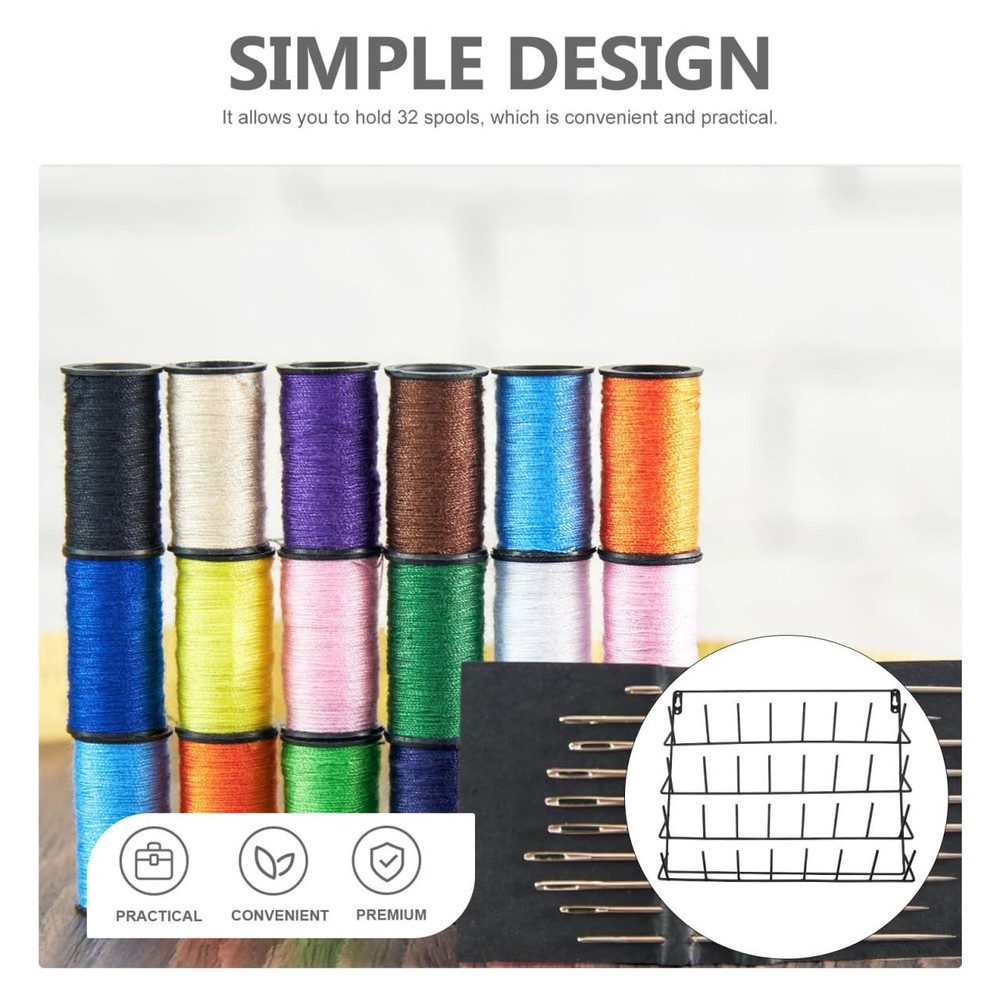 DIYEAH 32 Frame Serger Room Thread Organizer Wall- Mounted Thread Holder Cone...