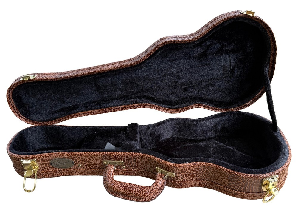 Vineyard Soprano Ukulele Hard Shell Case - Leather-like textured pattern