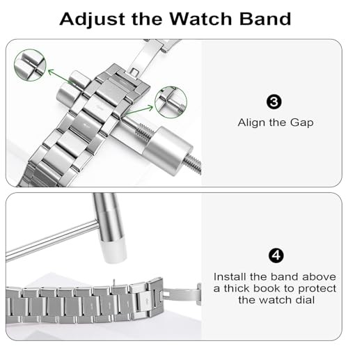 Solid Watch Link Removal Kit, Tools to Adjust and Remove Bracelets，Watch Strap