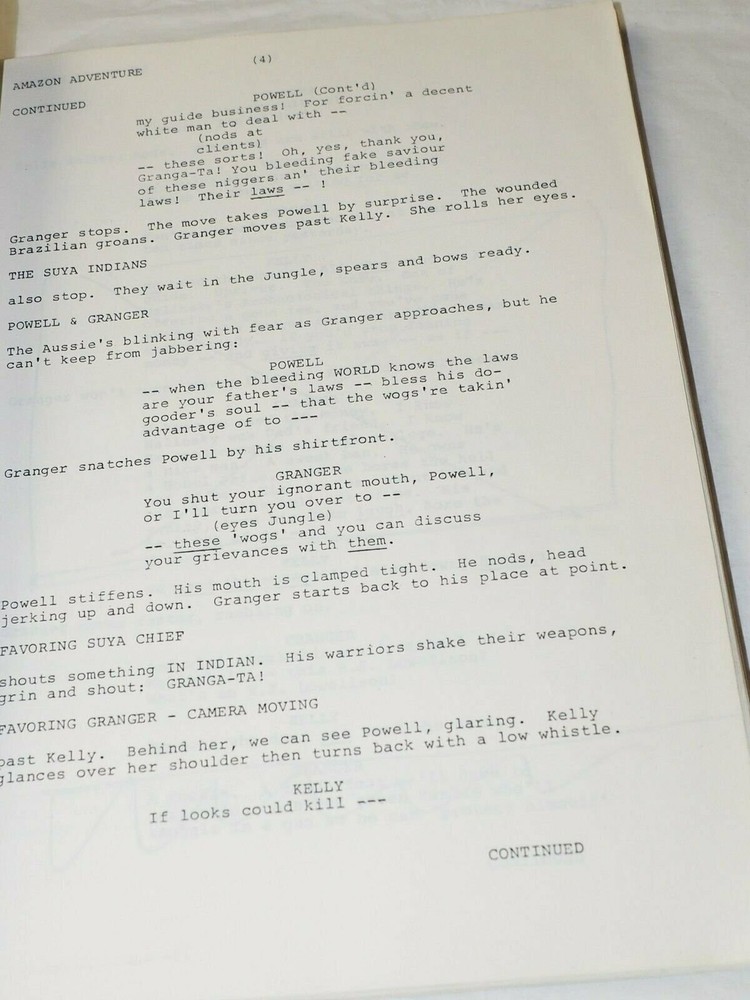 "AMAZON ADVENTURE" Original Movie Script HAND CORRECTED by NICHOLAS COREA