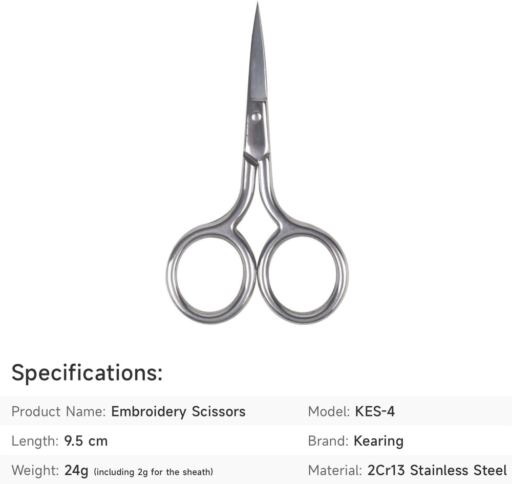 4-Inch Precision Embroidery Scissors with Blade Cover