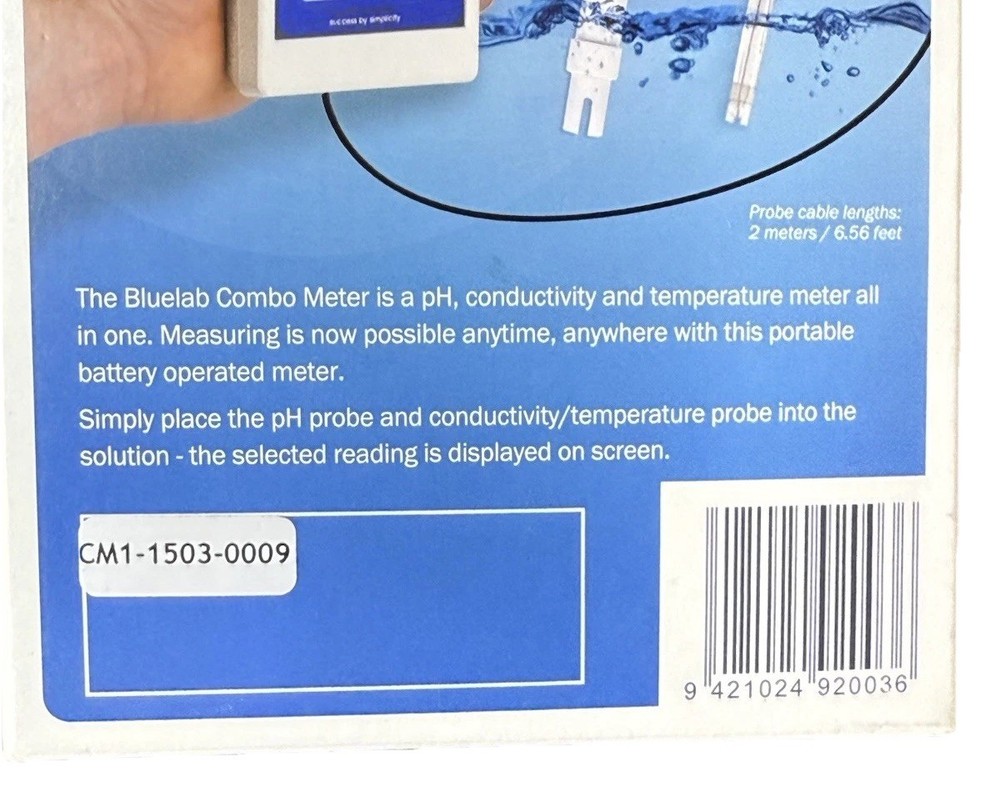 Bluelab Combo Meter pH EC Temperature Nutrient Solution Tester Kit Probes Case