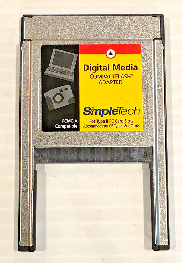SimpleTech CompactFlash Adapter PCMCIA Type II PC Card Reader 90000-40319-001