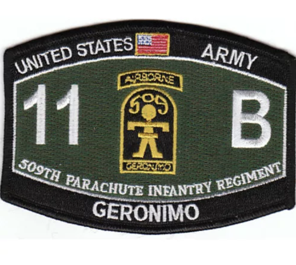 4.5" 509TH PARACHUTE INFANTRY REGIMENT 11TH BATTALION GERONIMO EMBROIDERED PATCH