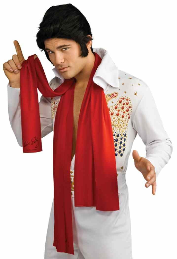 Elvis Presley Scarves Scarf Red Fancy Dress Up Halloween Adult Costume Accessory