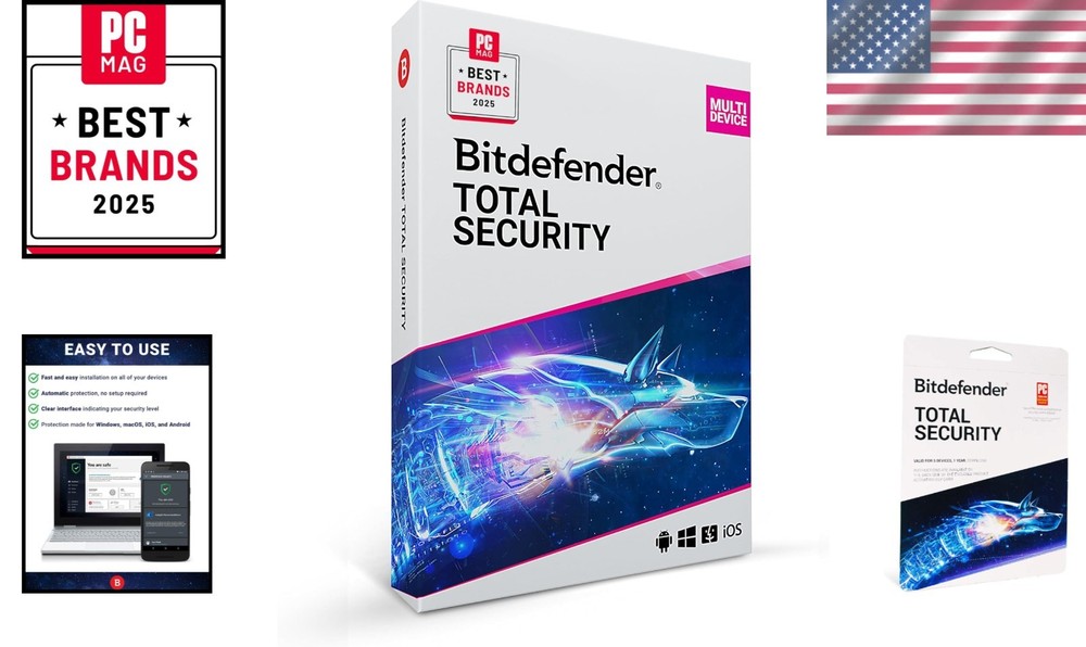 Complete Antivirus & Internet Security Suite - Total Security 2025 for 5 Devices