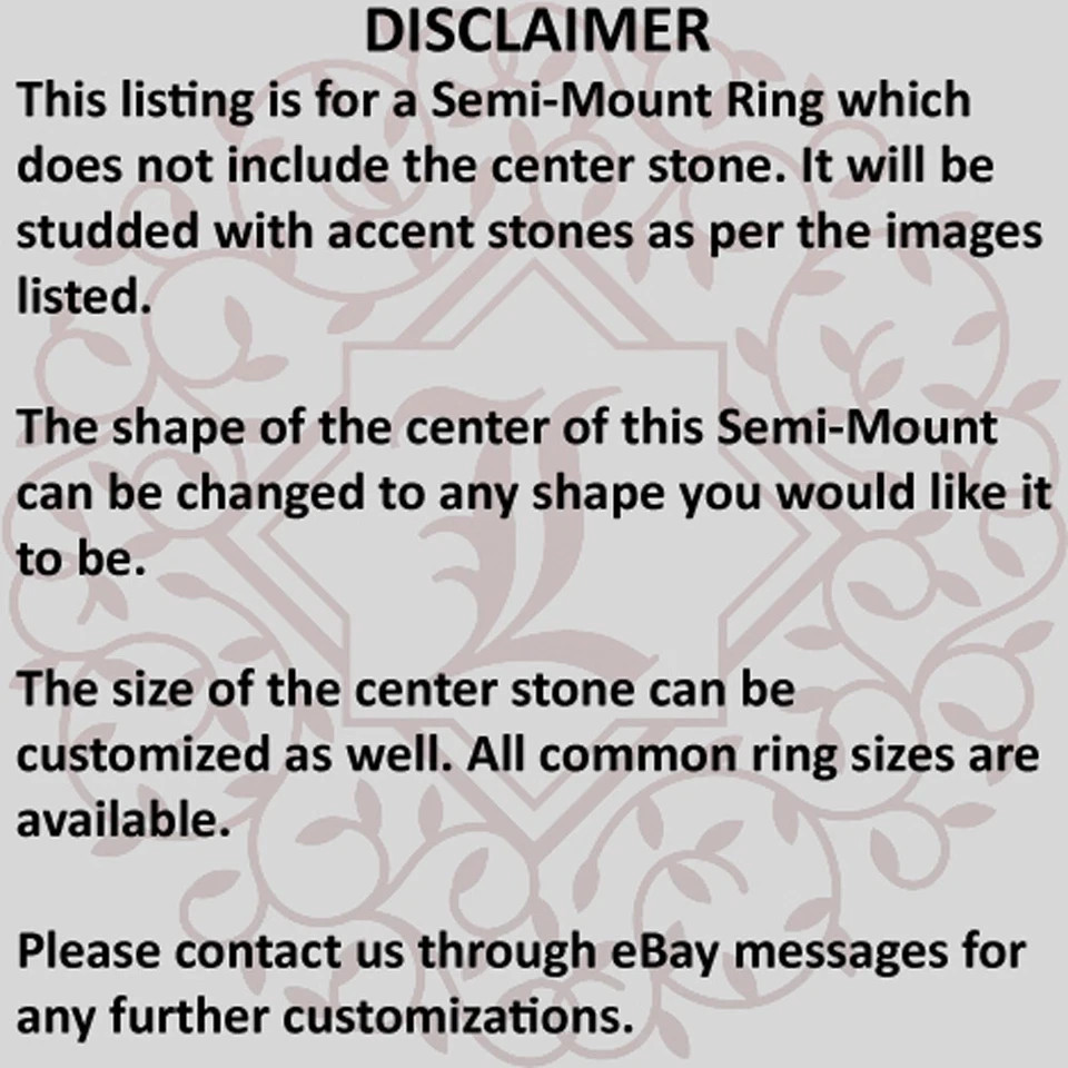 Semi Mount Round Cut Setting 0.40 Ct Diamond Solid 14k White Gold Wedding Ring