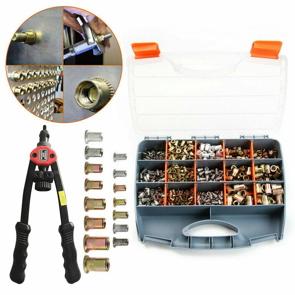 1260Nuts+13'' Rivet Gun Kit Rivnut Thread Setting Tool Nut Setter NutSert Metric