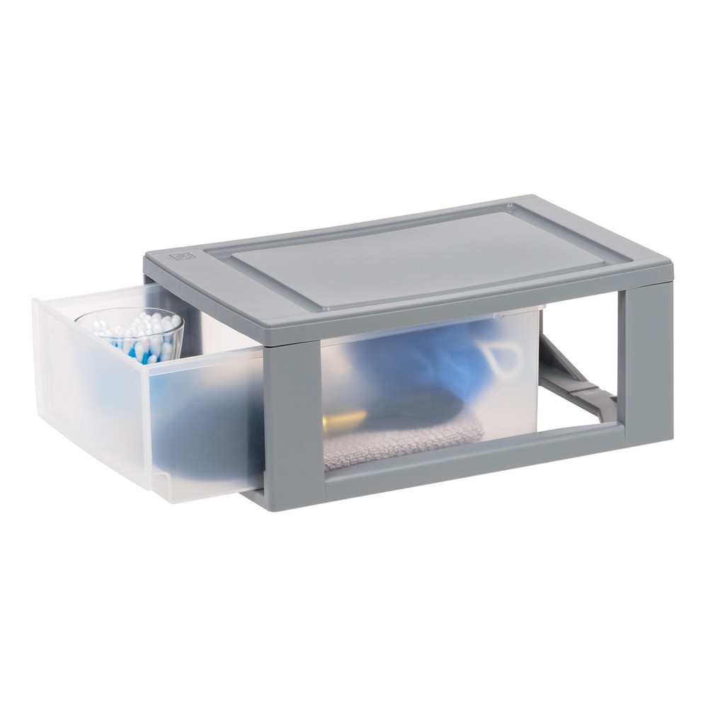 6 Qt Small Plastic Drawers, Under Bed Storage Bins, Stackable, Modular 5Pk