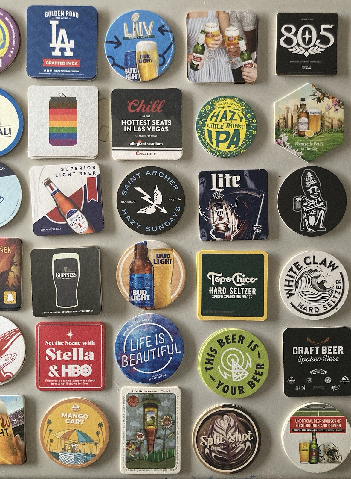 60 Unique Beer Bar Coasters Pint Glass mat coaster Craft Domestic Import Lot B