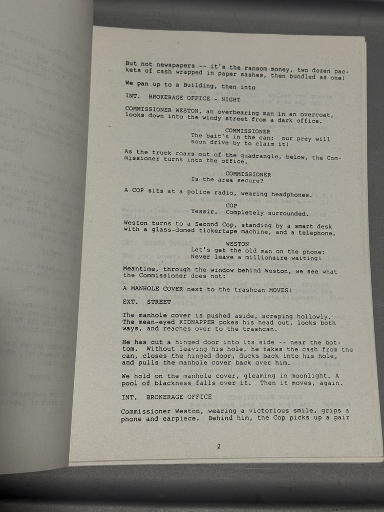 DC THE SHADOW SCRIPT ORIGINAL 1987 UNPRODUCED MOVIE PROJECT HANDWRITTEN NOTES