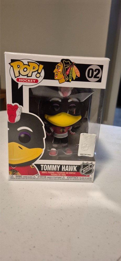 NHL MASCOT FUNKO POP CHICAGO BLACKHAWKS TOMMY HAWK UNSIGNED