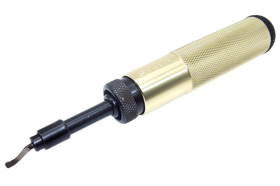 SHAVIV 29066 Classic Set B Deburring Tool | Aluminum Handle & 2 Blades Workhorse