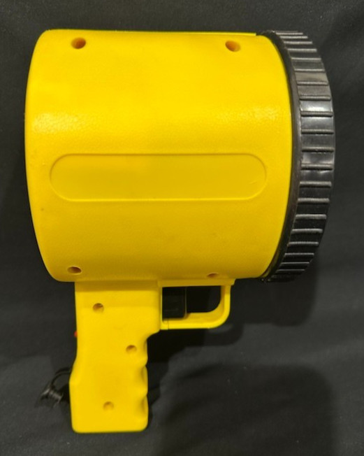 Yellow Rechargeable Spotlight with AC Charge Adapter Camping Boating RV