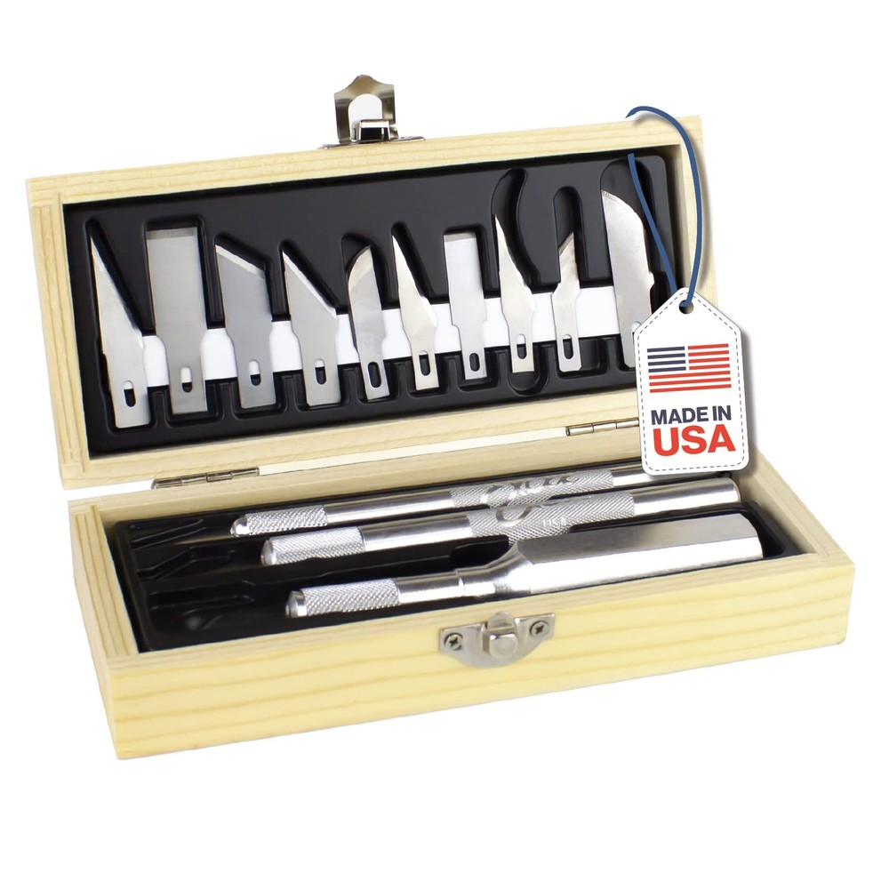 Craftsmen Set, 13-Piece Precision Craft Knife Set With Case – Includes Light ...