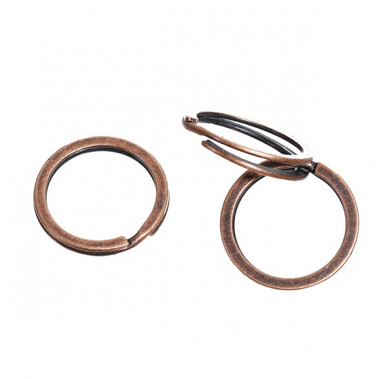 Keyring Split Ring Antique Copper 25mm Dia 10 PCs Per Pack