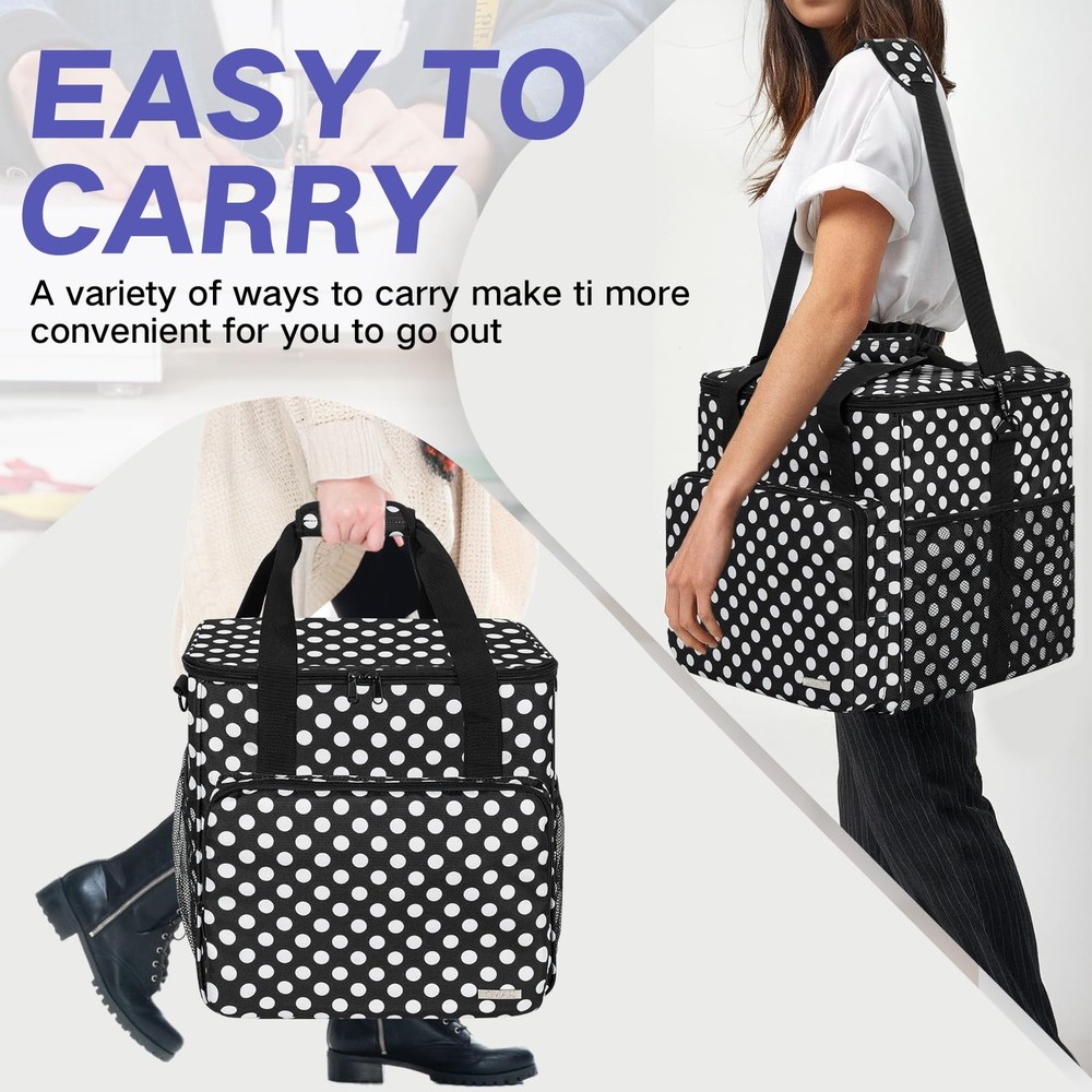 GMAK Serger Carrying Case, Universal Serger Storage Bag with Base Padding Pad, S