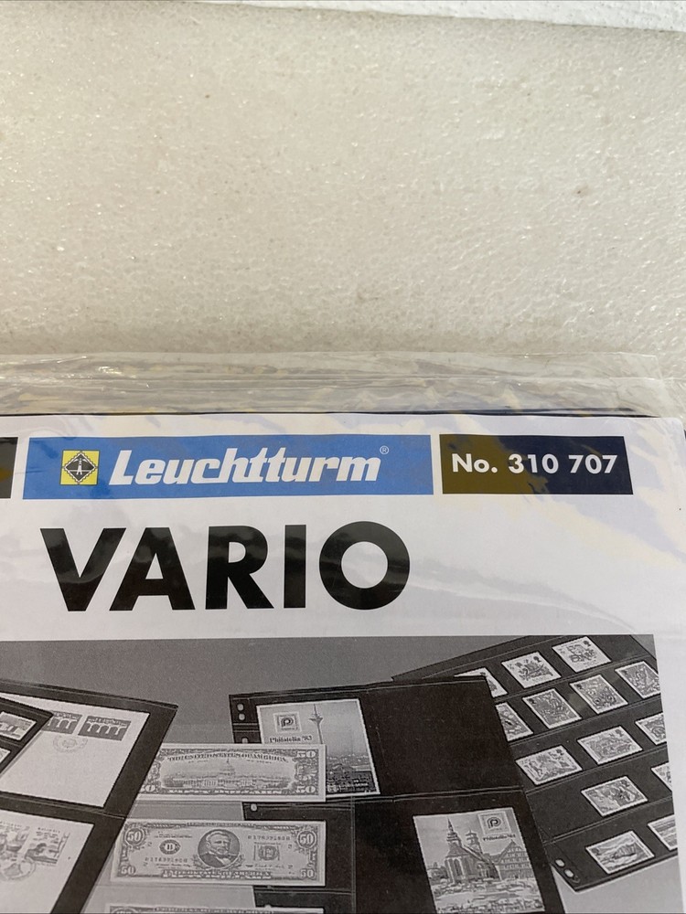 Lighthouse Vario 6S Stamp Page Protective Sheets Black Back Lot Of 3 Packs Of 5